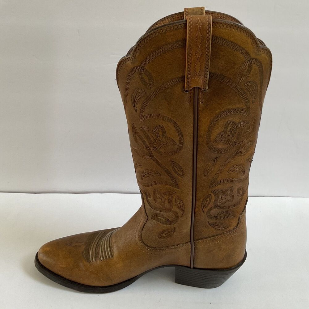 ARIAT Heritage R Toe Western Boots Sz 7.5B Copper Brown 10035999 Cowgirl - Picture 5 of 12